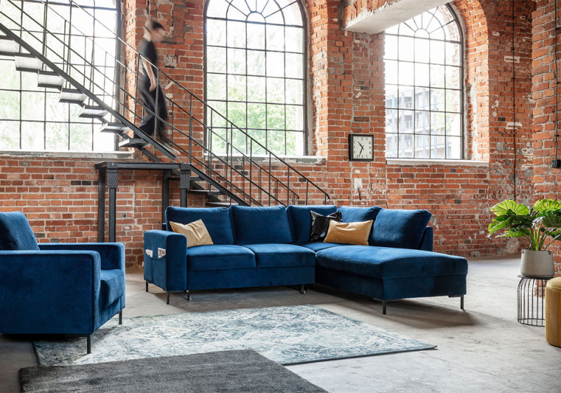 Lofty Lilly Corner Sofa Bed L Shape Velvet