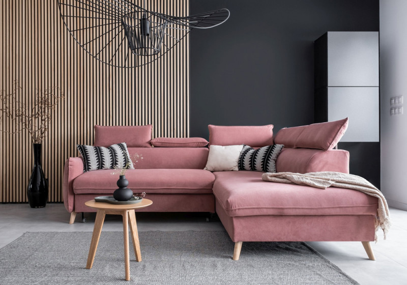 Sweet Harmony Corner Sofa Bed L Shape Velvet EasyClean